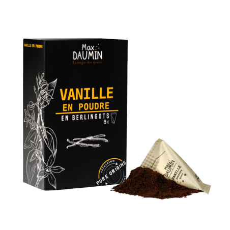 Boite 8 berlingots Epices Vanille bourbon en poudre - 105 Gr