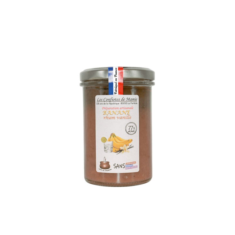 Confiture Banane Rhum vanille - 230 Gr