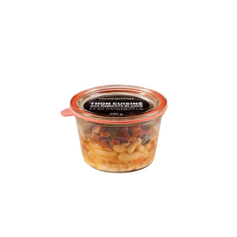 Thon cuisiné aux haricots blancs et sa ratatouille - 250 Gr