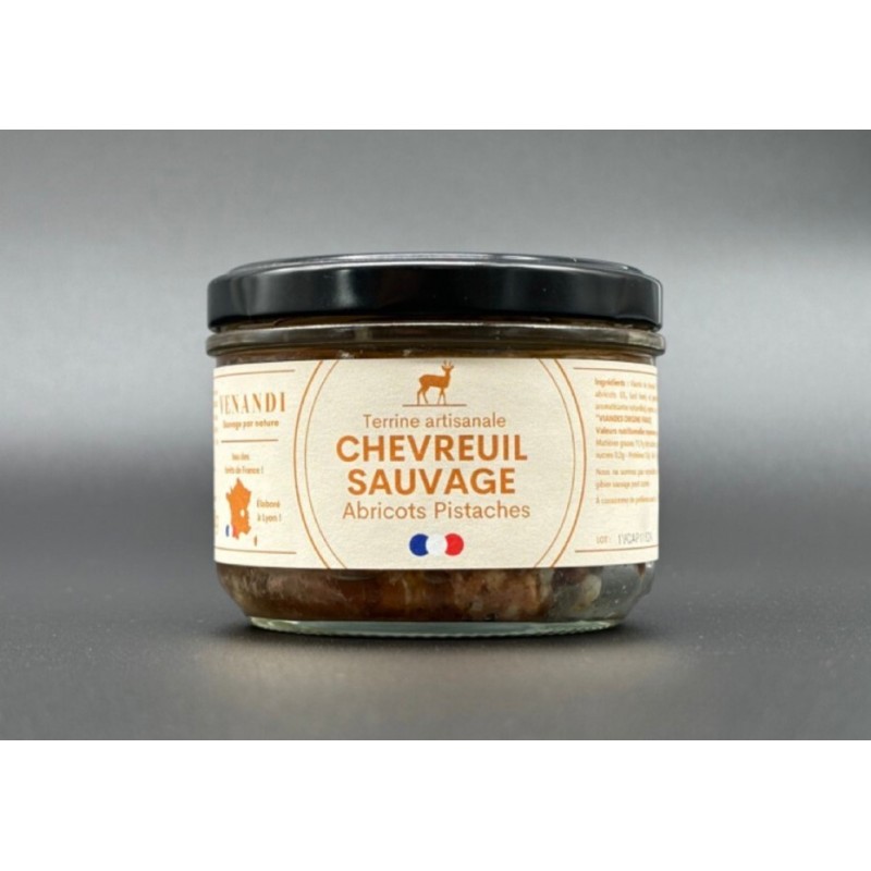 Terrine de Chevreuil sauvage abricot et pistaches - 100 Gr
