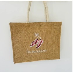 Sac cabas toile de jute - En vacances