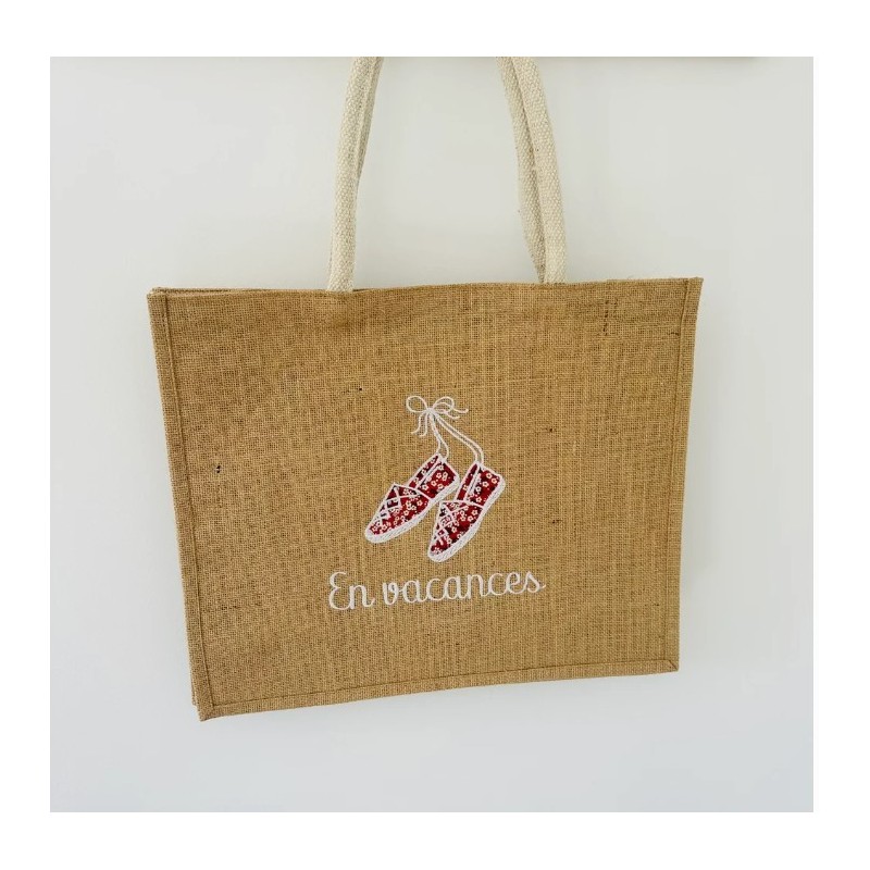Sac cabas toile de jute - En vacances