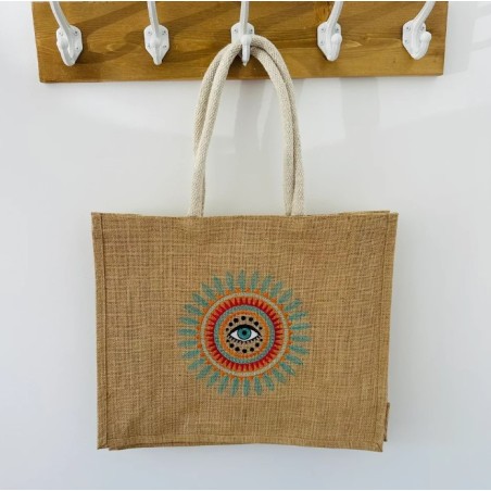 Sac cabas toile de jute - Porte bonheur