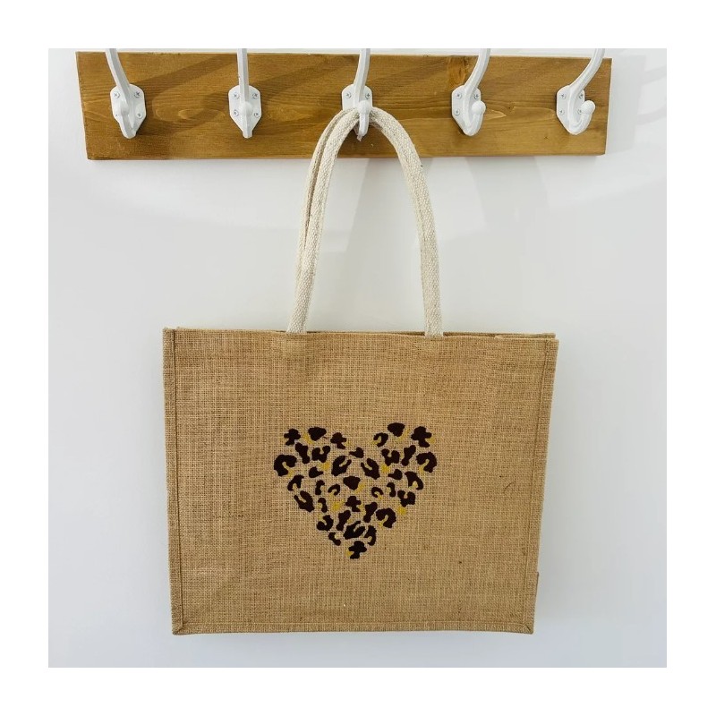 Sac cabas toile de jute - Léopard
