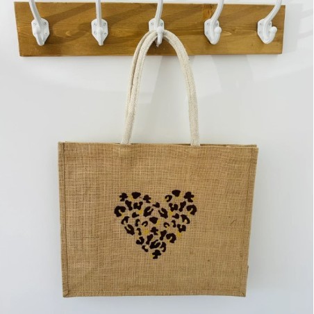 Sac cabas toile de jute - Léopard