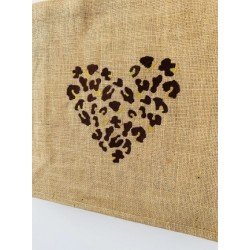 Sac cabas toile de jute - Léopard